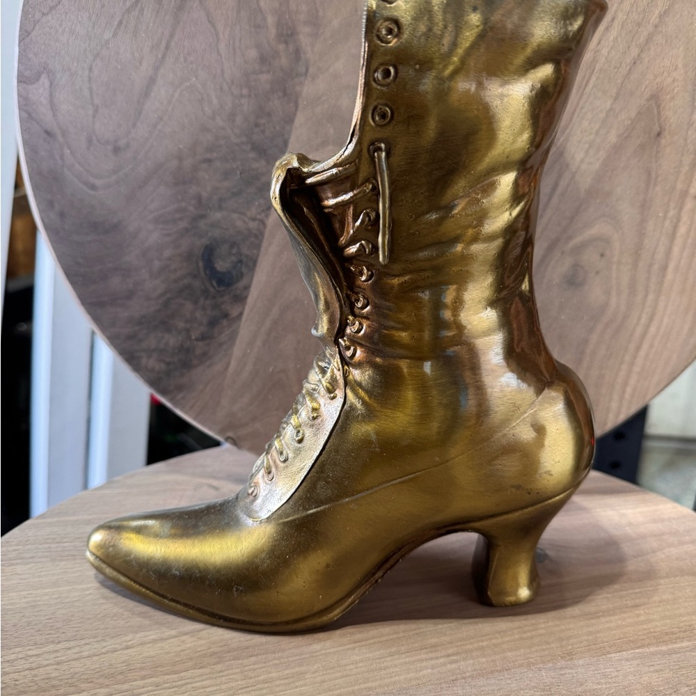 Vintage brass boot cast